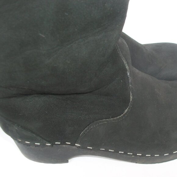 Ugglebo Sweden Handmade Nubuck& Suede Shearling-Lined Clog Boots - Picture 7 of 12